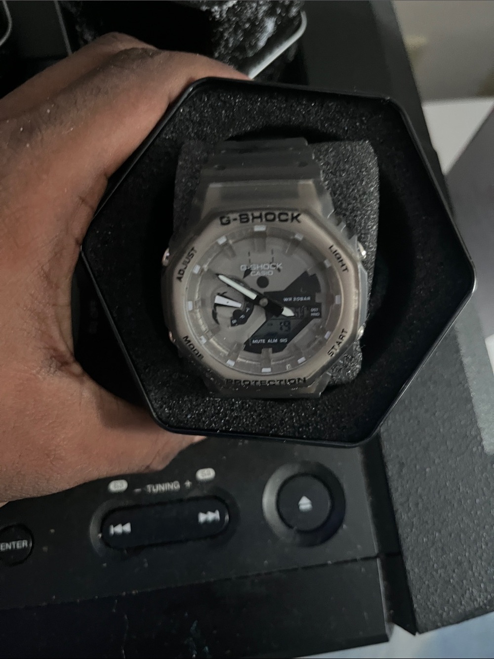 G-Shock Translucent Gray Resin Analog-Digital Watch